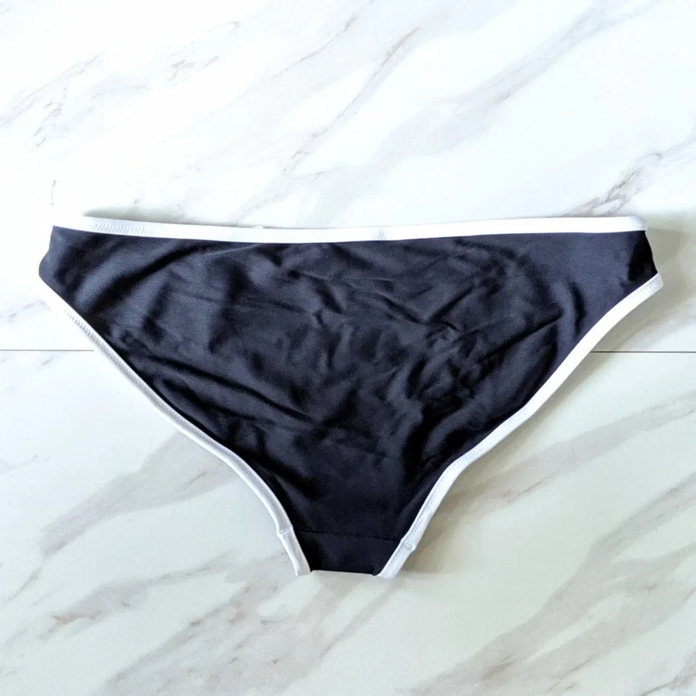 ATHLETA Clean Medium Bound Black and White Bikini Bottom Size Large - Picture 6 of 9